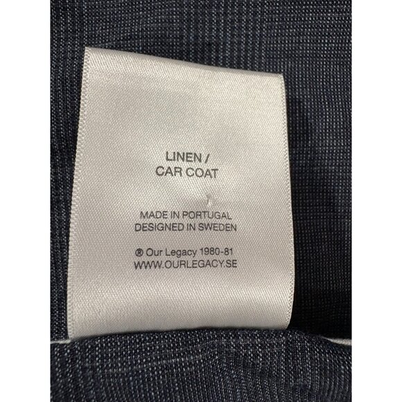 OUR LEGACY 1980-81 100% Linen Car coat size 48 US M color blue - Picture 4 of 9